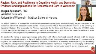 Racism, Risk and Resilience in Cognitive Health and Dementia: Evidence for Research & Care in WI