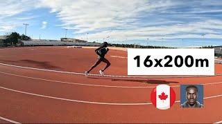 Broken 600s (16x 200m) in FREEZING WEATHER | 800m Training