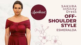 SAKURA ESMERALDA Off-the-Shoulder Convertible Infinity Dress Style Tutorial HENKAA