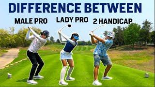 Difference Between Male Pro, Lady Pro, Amateur From the Same Tee