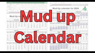 Mud Up Calendar Rotational Planner Sheet for Oilfield Personnel