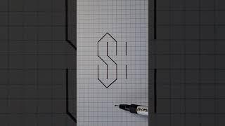 How To Draw 3D Letter S step by step - Easy 3D Drawings