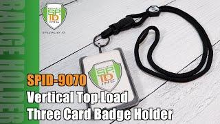 Three Card Badge Holder with Heavy Duty Quick Release Breakaway Lanyard