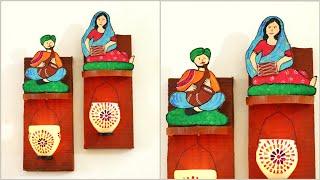 Tealight wall decor idea with cardboard | Room Decorating Ideas | Punekar Sneha craft ideas