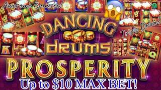 Dancing Drums Slot Machine Awesome Bonuses Nice Retriggers Line Hits & Wins! Up To $10 Max Bet! 