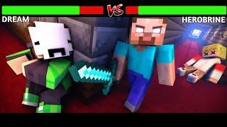 Dream vs Herobrine Fight Healthbars (Animation: @krefix)