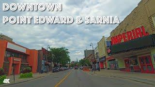 Driving Downtown Sarnia and Point Edward, Ontario Canada