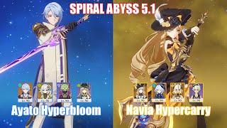 C0 Ayato Hyperbloom & C0 Navia Hypercarry | Spiral Abyss 5.1 | Genshin Impact