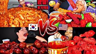 Korean VS American SPICY BIG BITE MUKBANG!️