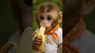 Baby Monkey's Banana Bliss  | Pure Joy in Every Bite!