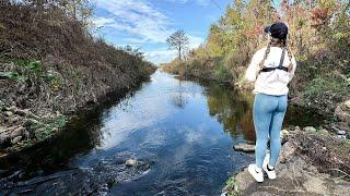 She SMASHED Them In This TINY DITCH!!! (BIG Fish)