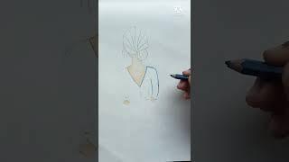 How to draw a girl || pencil colour drawing || cute girl drawing ||