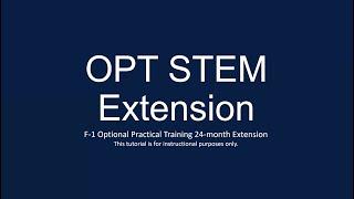 OPT Stem Extension - F-1 Optional Practical Training 24-month Extension