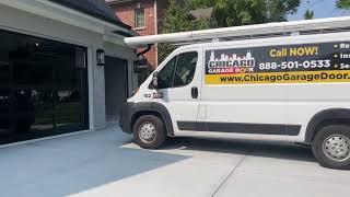 Full-View Garage Door Installation | C.H.I. Black with Tinted Glass | Mount Prospect, IL