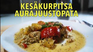 Kesäkurpitsa-Aurajuustopata