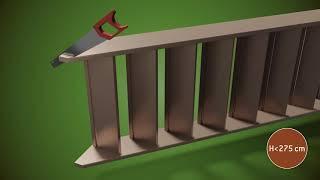 3D technical animation - risers staircase - stair assembly