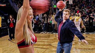 Will Ferrell knocks out a cheerleader with a basketball