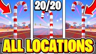 How To Find ALL 20 CANDY CANE LOCATIONS In Vehicle Legends! Christmas Event Day 1! Roblox