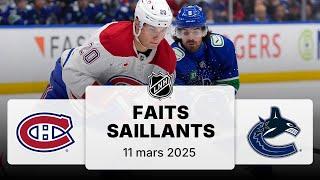 Canadiens vs Canucks 11/3/25 | Faits saillants