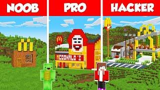 McDonald’s Restaurant Build Battle Challenge - JJ vs Mikey - Noob vs Pro - Minecraft Maizen