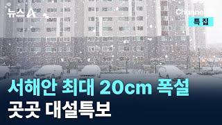 서해안 최대 20cm 폭설…곳곳 대설특보 / 채널A / 특집 뉴스A