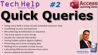 Microsoft Access TechHelp Quick Queries #2 - Income & Expenses, Renumbering AutoNumbers, More