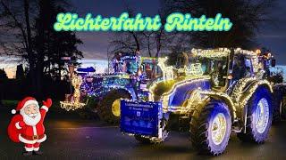 Lichterfahrt der Landwirte durch Rinteln Treckerfahrt Traktoren Festumzug Parade Dezember 2024