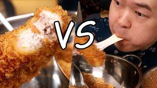 Pork cutlet vs. chidon [Korean mukbang eating show]