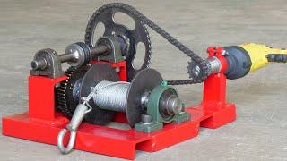 How To Make A Diy Drill Powered Winch | Powerful Homemade Drill Winch | DIY Winch