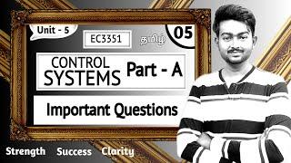 Important 2 Marks Part A | Unit 5 | Control Systems EC3351