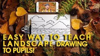 Teacher Tools: How to teach landscape drawing in your art lesson with amazing results. Its easy!