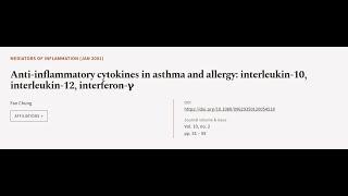 Anti-inflammatory cytokines in asthma and allergy: interleukin-10, interleukin-12, in... | RTCL.TV