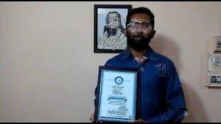 Math Genius World Records honoured Vinay Nair with Math Genius Award