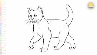 Cat drawing easy 04 | Animal drawing tutorial | How to draw A Cat step by step | #artjanag