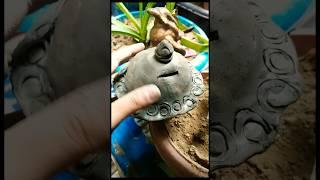 Mini Mitti Ka Gulak | Making Mitti Ka Gulak | Making Clay Piggy Bank #piggybank #clay #clayart