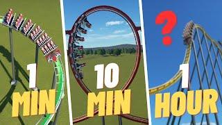 1 MINUTE Stand Up Coaster VS 1 Hour Stand Up Coaster | Planet Coaster Challenge