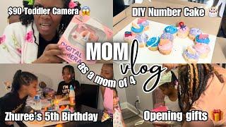 Realistic Mom Vlog | DIY Number Cake  Zhuree's 5th Birthday $90 for a TODDLER CAMERA + Family Fun