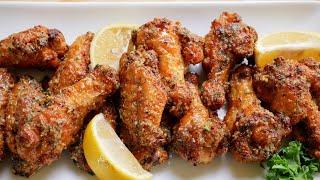 CRISPY OVEN BAKED LEMON PEPPER CHICKEN WINGS | THE BEST LEMON PEPPER WINGS!!