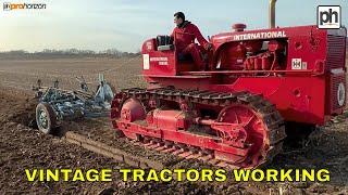 VINTAGE TRACTORS ON A WORKING DAY PLOUGHING #agri #Tractors #Ploughing #vintagetractor