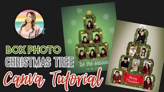 Easy DIY Box Christmas Tree Family Photos | Canva Tutorial