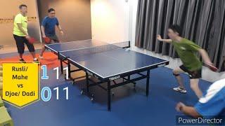 Table Tennis Fun Match (Double) . players: Mahe, Djoe, Dadi & Mr. Chew. 21 July 2023