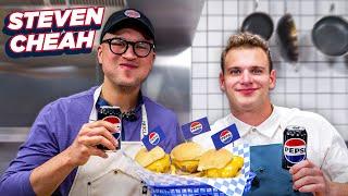 Teaching Steven Cheah the Proper Way to Cook a Burger | What's For Lunch presented by @Pepsi