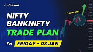 03 Jan | Nifty & BankNifty Friday Market Prediction | Pre Market Analysis for Tomorrow | BullScout