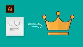 Adobe Illustrator CC Tutorial - Easy Way To Make A Crown Design