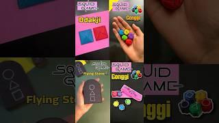 SQUID GAME TOYS | how to make squid game ddakji | gonggi | Flying stone 🟥🟦#squidgame