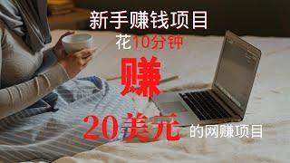 2021网赚，分享网上赚钱项目，给大家分享一个10分钟赚20美金的新手赚钱项目，想赚钱的就来看看