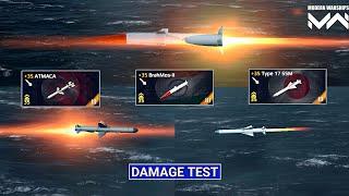 Type 17 SSM VS BrahMos-II VS ATMACA | Epic Missiles Damage Test - Modern Warships