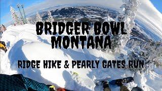 Bridger Bowl Montana l Hiking the Ridge and Snowboarding Down Pearly Gates