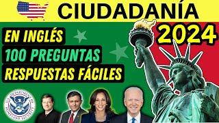 100 PREGUNTAS del examen de ciudadanía americana EN INGLÉS 2024