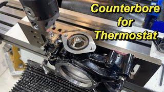 Mopar Water Pump Housing Part 2- Counterbore for Thermostat